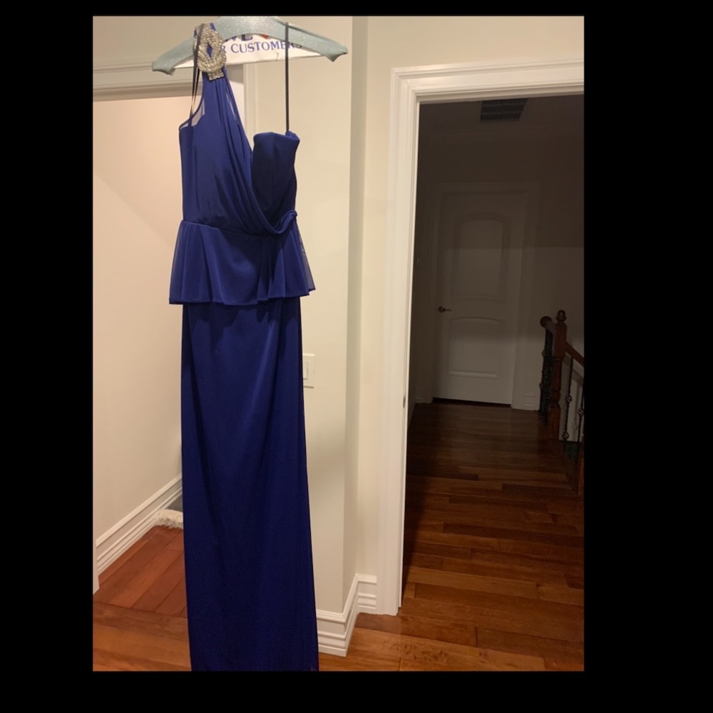 Royal blue peplum gown size 4